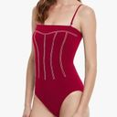 Gottex New!  Splendid Bandeau One Piece Swimsuit - Strapless Red Photo 1