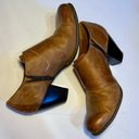 Born concept B.O.C. Brown Leather Buckle Oxford Ankle Boots Booties Heel Sz 8.5 Photo 1