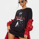 Pretty Little Thing QUEEN X  Black T-Shirt Dress NEW Photo 0