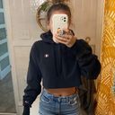 Champion Black Cropped  Hoodie Photo 0