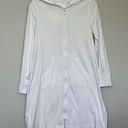 Lands'End  White Cotton Hooded Swim Coverup with hood and front zipper - Size S Photo 0