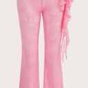 Pink see through cover up flare pants NWT Photo 0