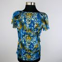 AB Studio  Womens Medium M Polyester Ruffle Tiered Lightweight Abstract Print Top Photo 5