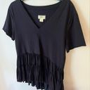 Anthropologie  Maeve Black Louisa Tiered Tee Size XS Photo 3