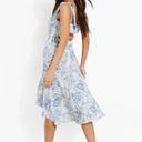 Boohoo Blue & White Patterned Midi Dress Photo 2