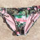 The Bikini Lab Pink and Green Tropical Print  Strappy Swim Bottoms Photo 2