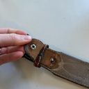 Vintage Distressed Stitched Brown Genuine Leather Eagle Buckle Belt Photo 6