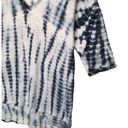 XCVI New  Top Womens L Tie Dye Tunic Boho V Neck Short Sleeve Textured Knit Blue Photo 9