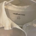 American Eagle White Cropped Long Sleeve Polo Photo 3