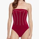 Gottex New!  Splendid Bandeau One Piece Swimsuit - Strapless Red Photo 0