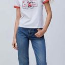 ZARA x Disney RARE Mickey Mouse Graphic White & Red Ringer Shirt Top Size Small Photo 2