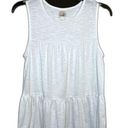 belle du jour White Three Tiered Sleeveless Top Size Medium Photo 0