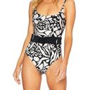 Beach Riot Anthropologie  Julia Belted One-Piece Swimsuit Black White Size XS NWT Photo 0