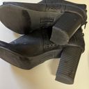 American Eagle  Black Faux Suede Women's Peep Toe High Heel Ankle Boots Size 8 Photo 4