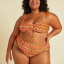 Modcloth [] Orange Retro Birds Print High Waisted Bikini The Carmen Franky Sz XL Photo 11