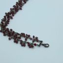 Gothic Double Strand Beaded Choker with Deep Red Square Beads Photo 4