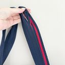 Nautica  Zip Top Embroidered Navy + Red Preppy Oversized Tote Bag Photo 3