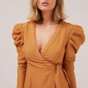 C/MEO COLLECTIVE  ADVANCE LONG SLEEVE WRAP DRESS IN MUSTARD Photo 1