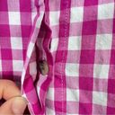 Joan Rivers  Pink Gingham Plaid Boyfriend 3/4 Sleeve Button Down Shirts Size 3X Photo 7