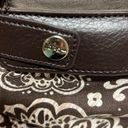 Parisian Thirty-One Handbag Purse Fabric Zipper Closure Medium Brown Floral  Pop Photo 1