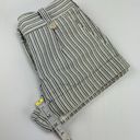 BCBG Maxazria Blue Striped Low Rise Shorts Size 0 Pleated Front Cuffed Photo 6