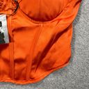 Sincerely Jules  Corset Top Orange Womens Large Spaghetti Strap Top Smocked Satin Photo 2