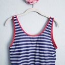 Vineyard Vines  Blue and White Striped Red Trimmed One Piece Swimsuit Photo 2