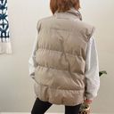 Polo U.S.  Association Embroidered Logo Beige Oversized Quilted Puffer Vest Photo 2