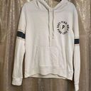 PINK - Victoria's Secret  Ivory Black Pullover Hoodie Sweater, L Photo 0