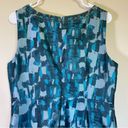 Tahari  ARTHUR S LEVINE Size 12 Teal Jewels Neckline Metallic‎ Jacquard Dress Photo 5