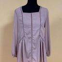 Ro & De  Mauve Pink Long Bishop Sleeve Embroidered Inset Blouse Top Size XS Photo 2