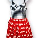 Corey Lynn Calter American Navy Stripe Tank Fit and Flare Twofer Dress Red M Size M Photo 0