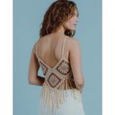 West of Melrose  Womens Tank Top Sz S Crochet Fringe Western Boho Hippie NEW Photo 3