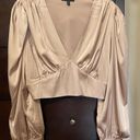 Boutique Long Sleeve Cropped Blouse Tan Size M Photo 0