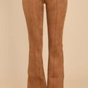 Spanx Faux Suede Flare Pant Rich Caramel High-Rise Waist Shapewear Stretchy Tall Photo 3