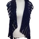 Beautiful unique handmade Crochet vest One Size blue with sparkles. Photo 1