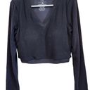 Klassy Network  Knit V Neck Long Sleeve Crop Black Brami Sweater Size XL Photo 1