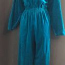 Vintage Blue California ROC  Velour Long Sleeve Jumpsuit Jumper Women’s Medium Photo 3