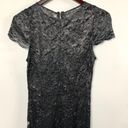 L'Agence L’AGENCE Black & Silver Sheer Floral Dress Photo 11