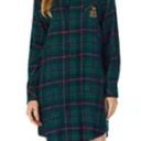 Ralph Lauren  Green & Blue Plaid Long Sleeve Button Front Sleep Shirt Dress S Photo 1