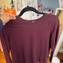 Lululemon  Quick Pace Long Sleeve Dark Adobe Burgundy Size Small/Medium Photo 8