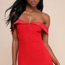 Lulus Red Off The Shoulder Dress Photo 0