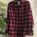 Goodfellow Red navy plaid button up down shirt flannel Photo 0