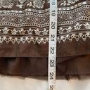 Apt. 9  Boho Floral Ruffle Cotton Swing Skirt Brown sz 16 Photo 2