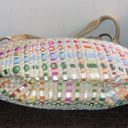 The Sak  Tan, Green, Pink, White, Orange, Blue Striped Woven Ribbon Purse Photo 4