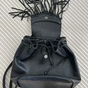 Amazon Black Leather Fringe Backpack Photo 0