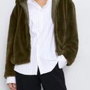 ZARA Furry Green  Jacket Photo 4