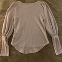 Everly Light Pink Long Romantic Balloon Sleeved Thermal Top Shirt Womens Size S Photo 1