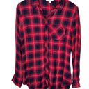 BeachLunchLounge red plaid flannel t-shirt dress size XS Photo 0