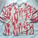 Rachel Zoe White Red Tie-Dye Dolman 3/4-Slv Sweatshirt Top EUC M Photo 1